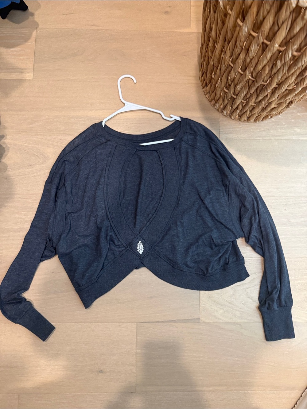 FP Movement by Free People Charcoal Cropped Crewneck Top - Picture 3 of 3